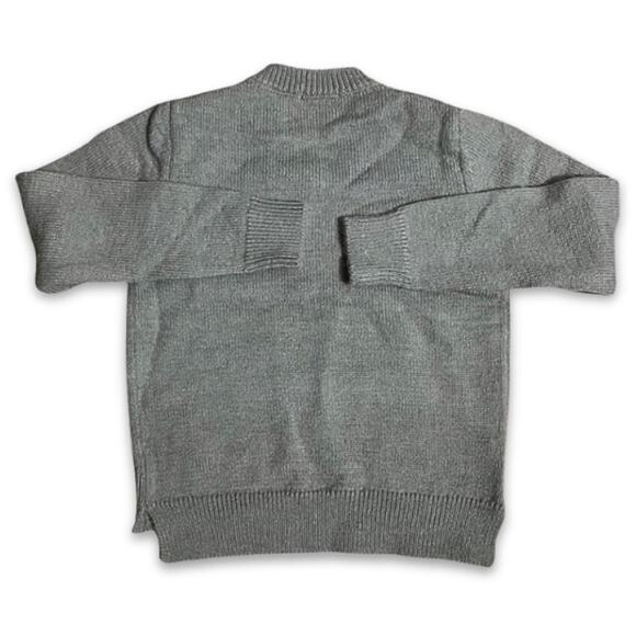Solocote Pullover Sweater V-Neck Acrylic Blend Knit Fabric Long Sleeves Gray S - Picture 4 of 7
